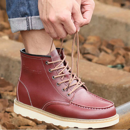 Men's Elevator Hidden Heel Boots – Height Increasing 6CM 8CM 10CM, Microfiber Leather, Warm Lining