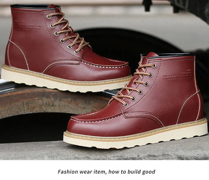 Men's Elevator Hidden Heel Boots – Height Increasing 6CM 8CM 10CM, Microfiber Leather, Warm Lining