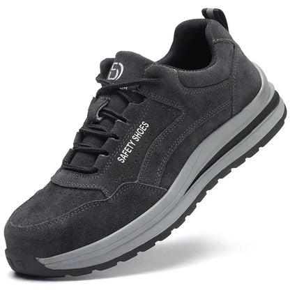 Men's Indestructible Steel Toe Safety Work Boots – Puncture-Proof, Cow Suede, Breathable Work Sneakers