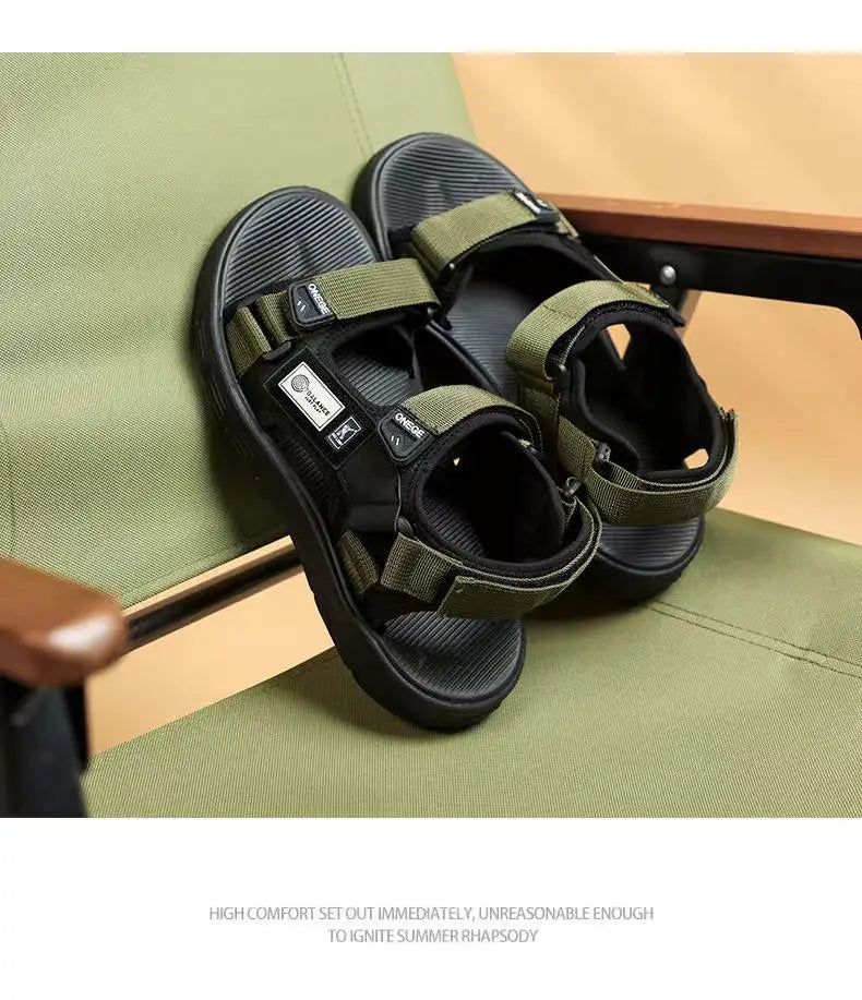 Men's Trendy Sports Beach Sandals – Wear-Resistant, Rivet Detail, Casual Summer Shoes