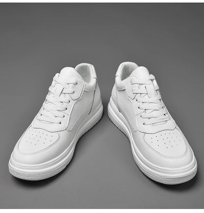 Men's Height Increasing Leather Platform Sneakers – 6/8/10cm Elevator Lace-Up Luxury Shoes