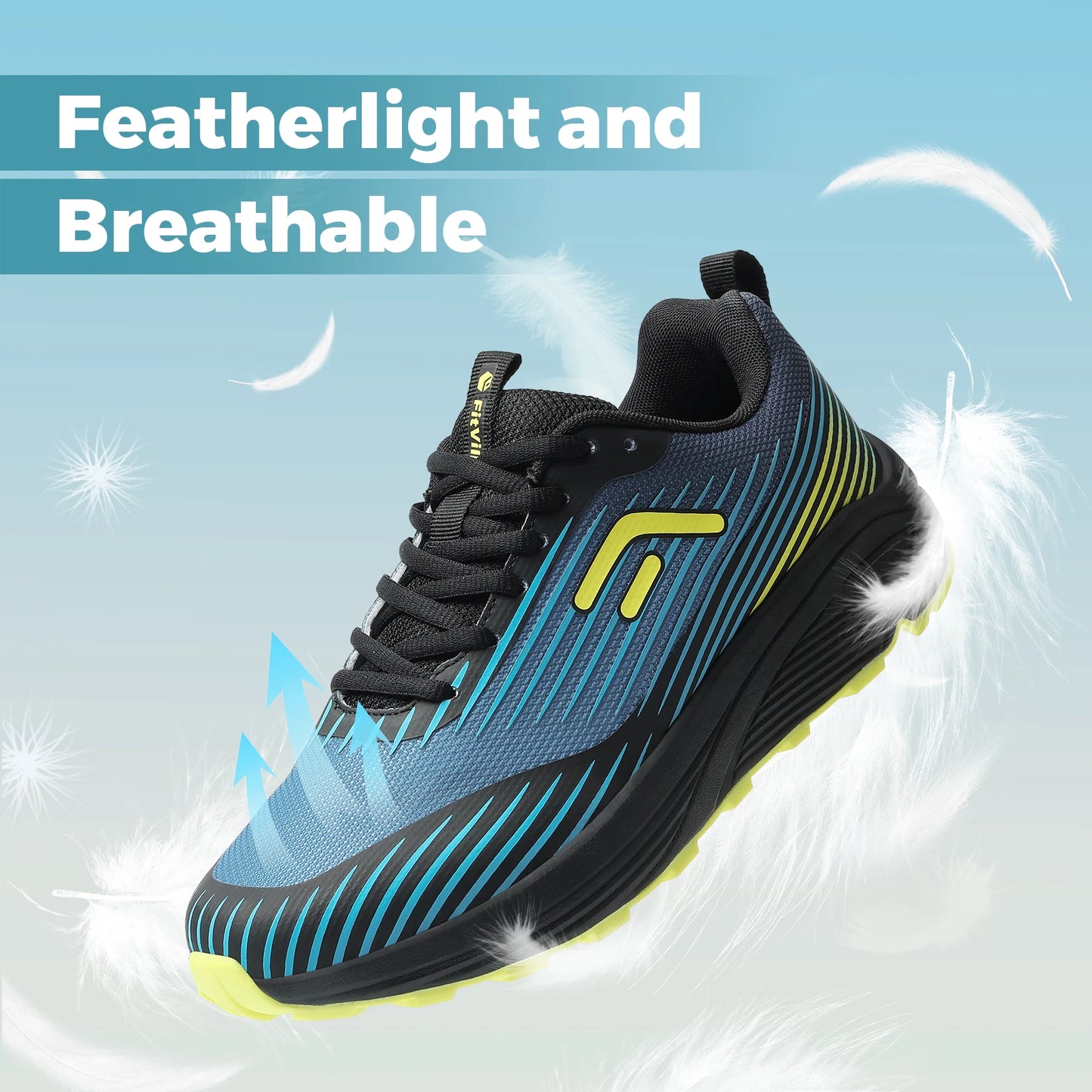 Fitville Trail Wide Running Shoes for Men – Breathable, Soft Cushioning, Foot Pain Relief