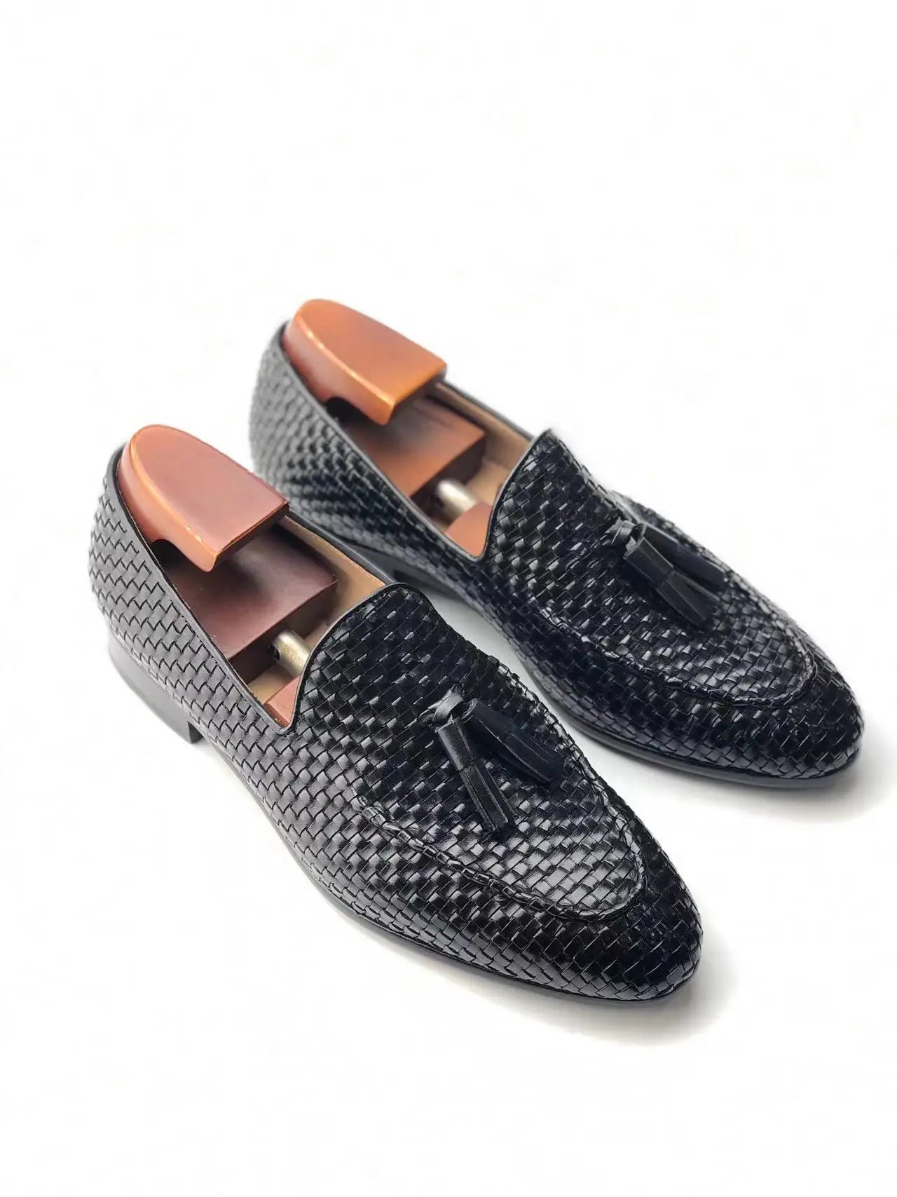 Ci'e ML26 Men's Tassel Weave Genuine Leather Loafers – Classic Slip-On, Custom Color & Size