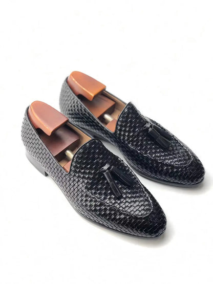Ci'e ML26 Men's Tassel Weave Genuine Leather Loafers – Classic Slip-On, Custom Color & Size