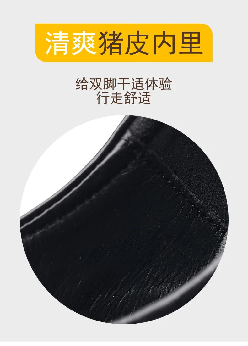 COW LEATHER Men Business Brocade Carving Leather Shoes Pointed Handmade Crocodile Pattern Fashion Business Dress Leather Shoes