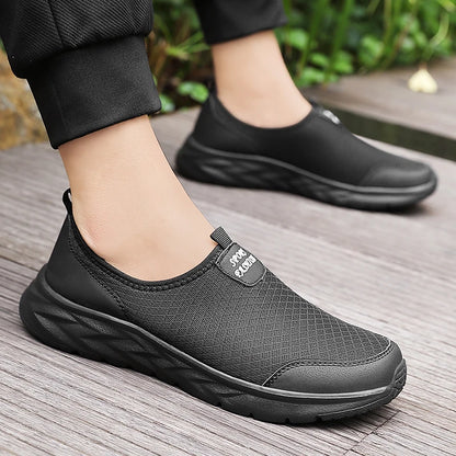 Men's Classic Breathable Mesh Slip-On Sneakers – Lightweight, Anti-Odor, Casual Running Shoes