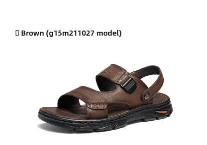 Golden Camel Men's Classic Genuine Leather Sandals – Ankle-Wrap, Lightweight, Casual Outdoor