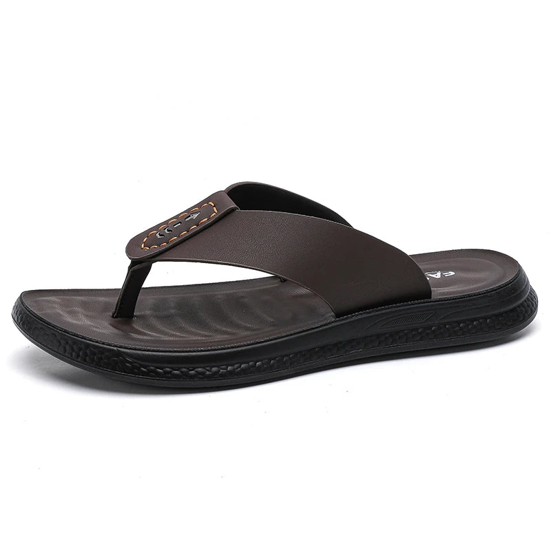 Men's Anti-Slip Waterproof Outdoor Flip Flops – Microfiber, Comfort Beach Sandals