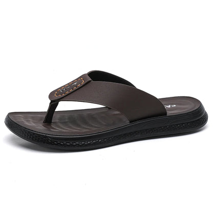 Men's Anti-Slip Waterproof Outdoor Flip Flops – Microfiber, Comfort Beach Sandals
