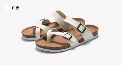 Men's Cork Style Beach Sandals – Metal Detail, EVA Sole, Fashion Summer Flip Flops