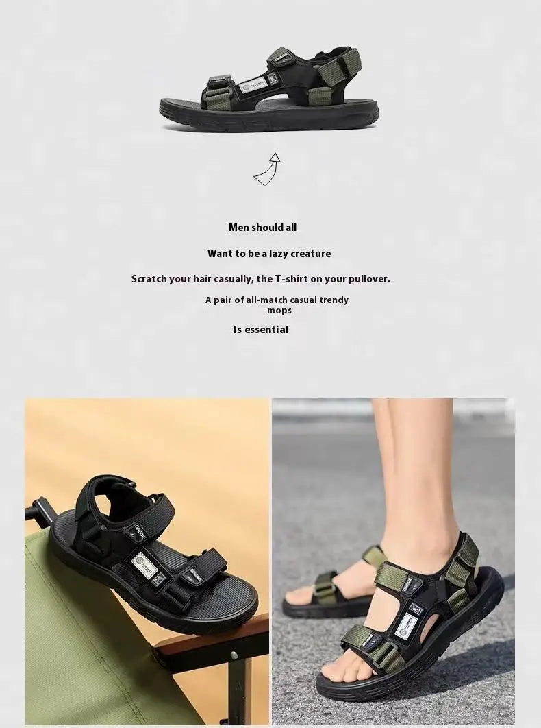 Men's Trendy Sports Beach Sandals – Wear-Resistant, Rivet Detail, Casual Summer Shoes