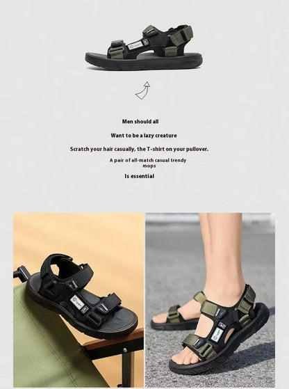 Men's Trendy Sports Beach Sandals – Wear-Resistant, Rivet Detail, Casual Summer Shoes