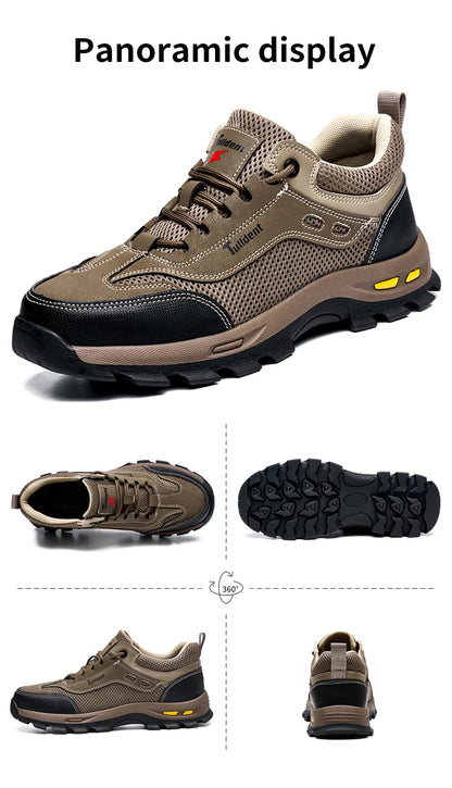 Men's Anti-Piercing Work Safety Boots – Puncture-Proof, Lace-Up, Protective Summer Shoes