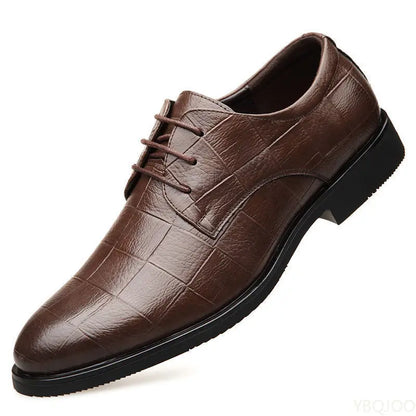 Men's Soft Sole Business Casual Loafers – Breathable PU, Lace-Up, Versatile Work Shoes