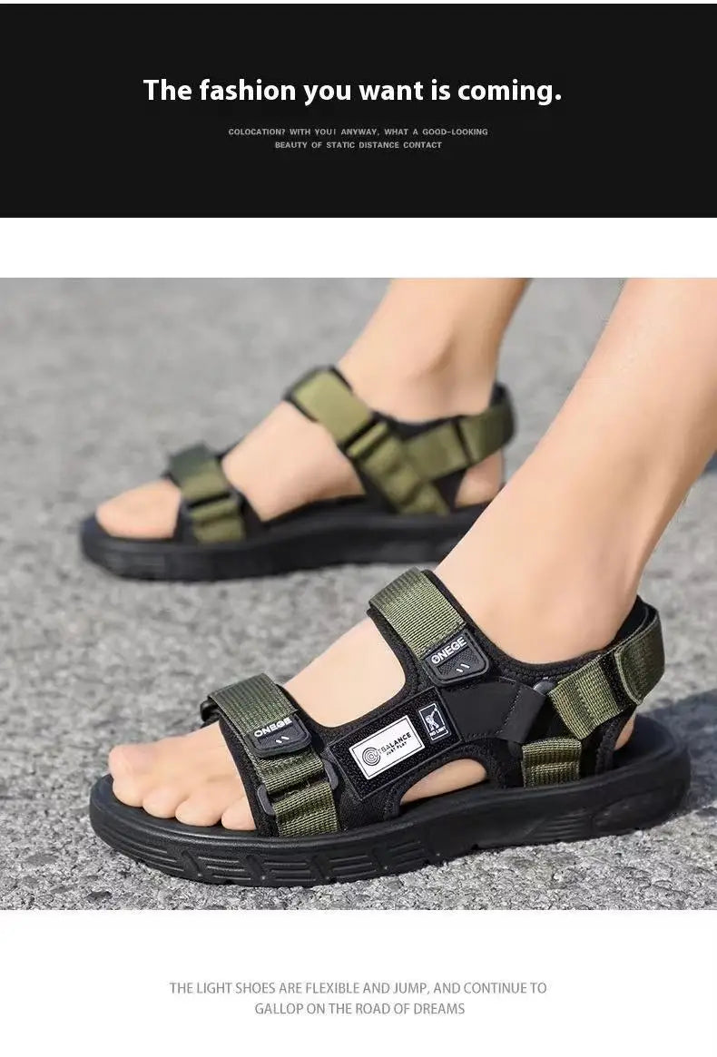 Men's Trendy Sports Beach Sandals – Wear-Resistant, Rivet Detail, Casual Summer Shoes