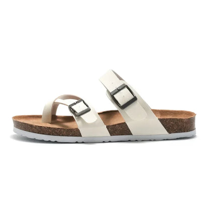 Men's Cork Style Beach Sandals – Metal Detail, EVA Sole, Fashion Summer Flip Flops