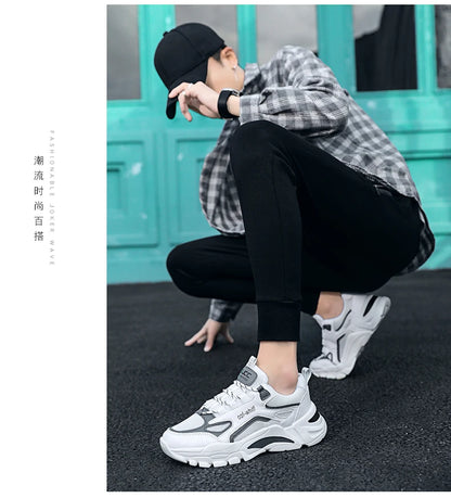 Men's Breathable Mesh Soft Sole Running Sneakers – Lace-Up, All-Season Comfort Walking Shoes
