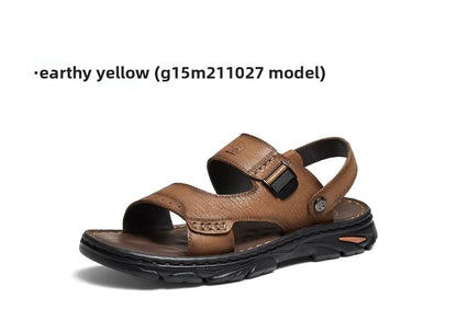 Golden Camel Men's Classic Genuine Leather Sandals – Ankle-Wrap, Lightweight, Casual Outdoor