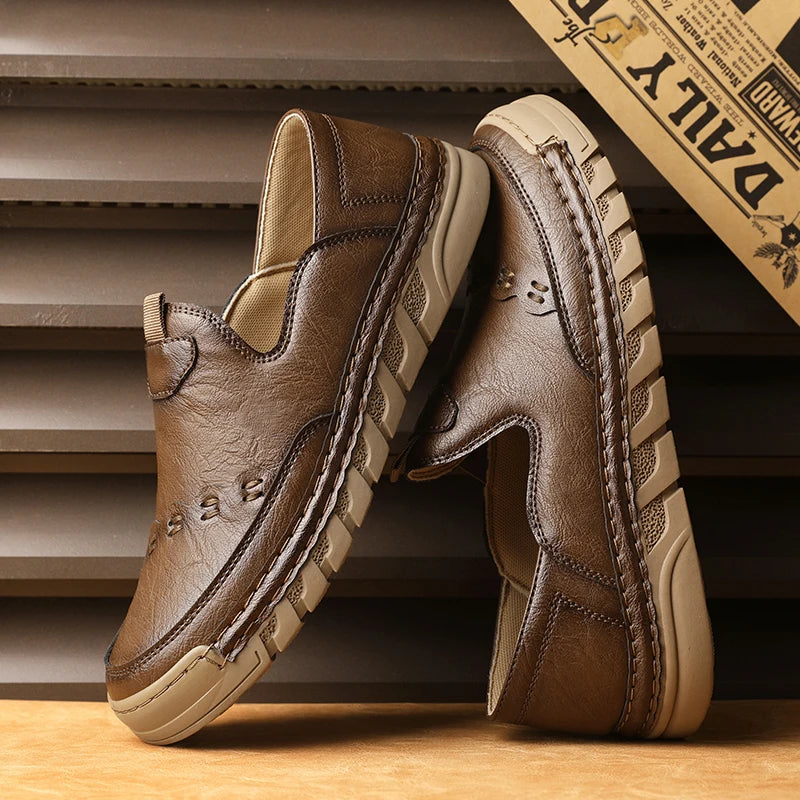 Italy Genuine Leather Luxury Loafers Moccasins – Breathable Slip-On Driving Shoes for Men