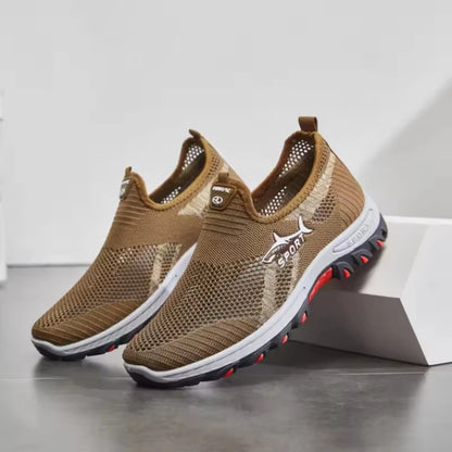 Men's Hollow Mesh Slip-On Casual Sneakers – Breathable, Lightweight, Non-Slip Summer Shoes