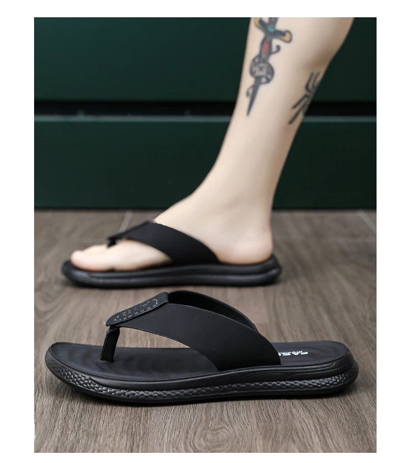 Men's Anti-Slip Waterproof Outdoor Flip Flops – Microfiber, Comfort Beach Sandals