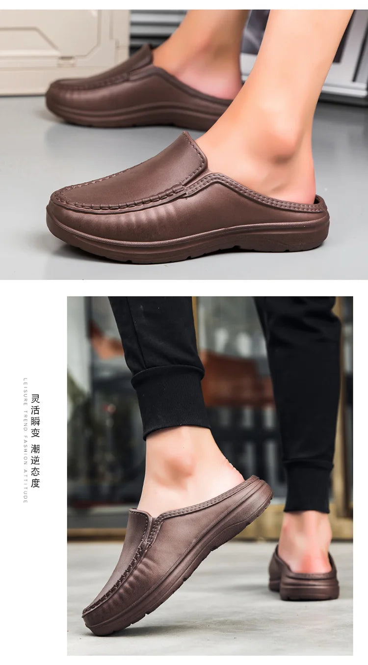 Large Slippers Men's Slip On Driving Shoes Anti slip Durable Chef Shoes Men's Casual Fashion Lightweight Footwear