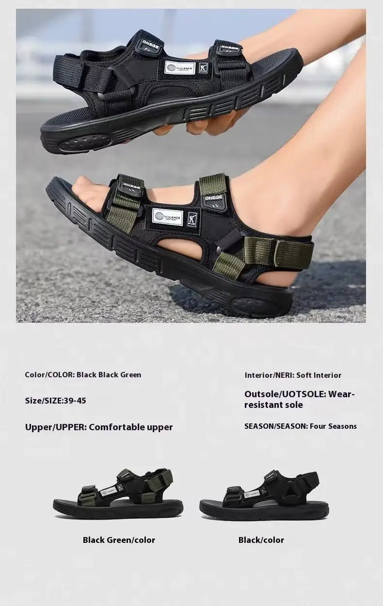 Men's Trendy Sports Beach Sandals – Wear-Resistant, Rivet Detail, Casual Summer Shoes