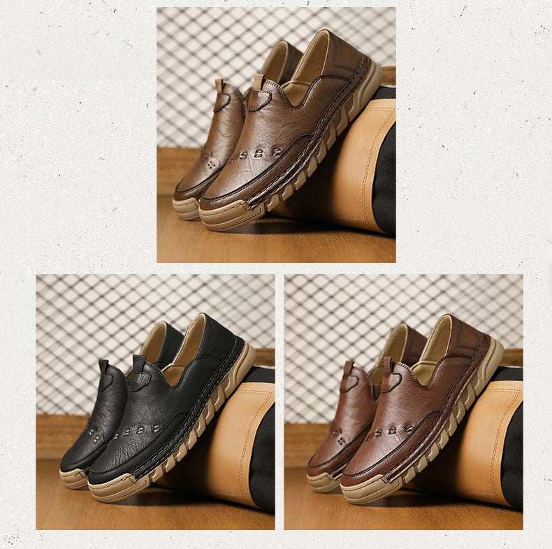 Italy Genuine Leather Luxury Loafers Moccasins – Breathable Slip-On Driving Shoes for Men