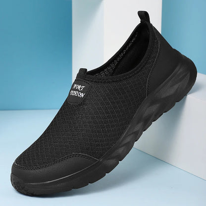Men's Classic Breathable Mesh Slip-On Sneakers – Lightweight, Anti-Odor, Casual Running Shoes