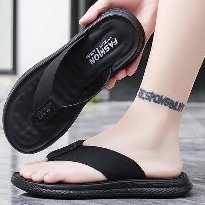 Men's Anti-Slip Waterproof Outdoor Flip Flops – Microfiber, Comfort Beach Sandals