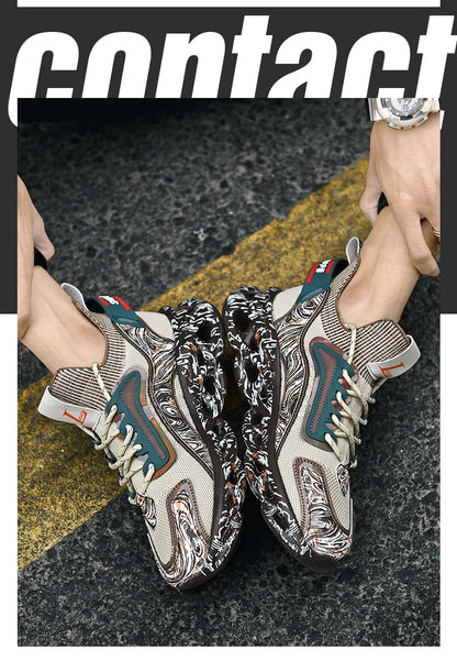Men's Luxury Breathable Sneakers – Lace-Up, Anti-Odor, Casual Trainer Running Shoes