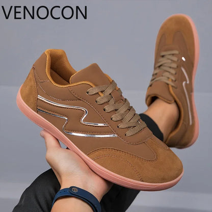 VENOCON Men's Minimalist Barefoot Leather Shoes – Wide Toe Box, Extra Light, Casual Sneakers