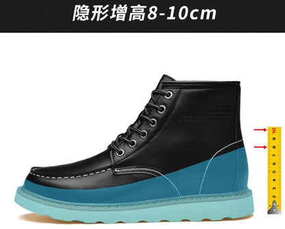Men's Elevator Hidden Heel Boots – Height Increasing 6CM 8CM 10CM, Microfiber Leather, Warm Lining