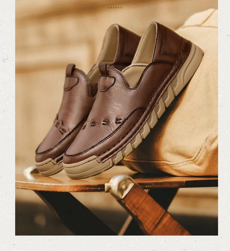 Italy Genuine Leather Luxury Loafers Moccasins – Breathable Slip-On Driving Shoes for Men