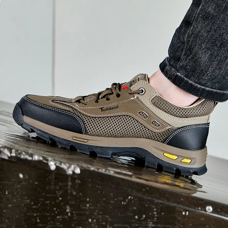 Men's Anti-Piercing Work Safety Boots – Puncture-Proof, Lace-Up, Protective Summer Shoes