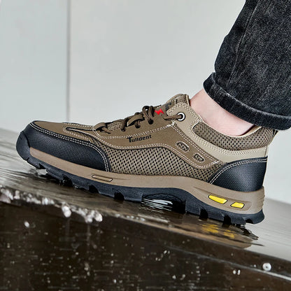 Men's Anti-Piercing Work Safety Boots – Puncture-Proof, Lace-Up, Protective Summer Shoes