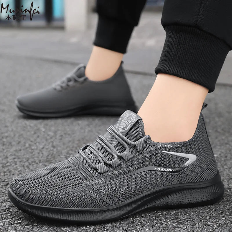 Men's Breathable Mesh Sports Sneakers – Soft Sole, Non-Slip, Lightweight Casual Summer Shoes