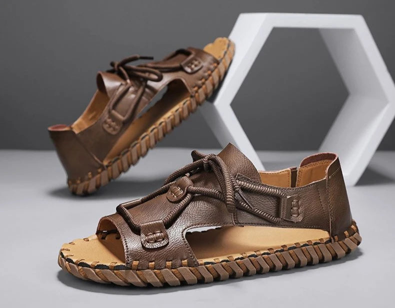 Men's Roman-Style Strappy Gladiator Sandals – Breathable, Open Toe, Casual Summer Footwear