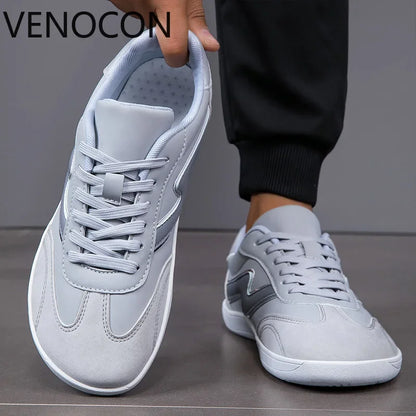 VENOCON Men's Minimalist Barefoot Leather Shoes – Wide Toe Box, Extra Light, Casual Sneakers