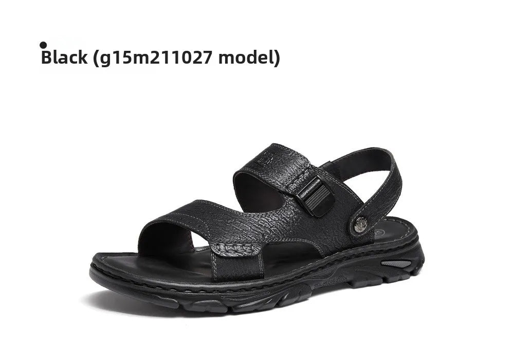 Golden Camel Men's Classic Genuine Leather Sandals – Ankle-Wrap, Lightweight, Casual Outdoor