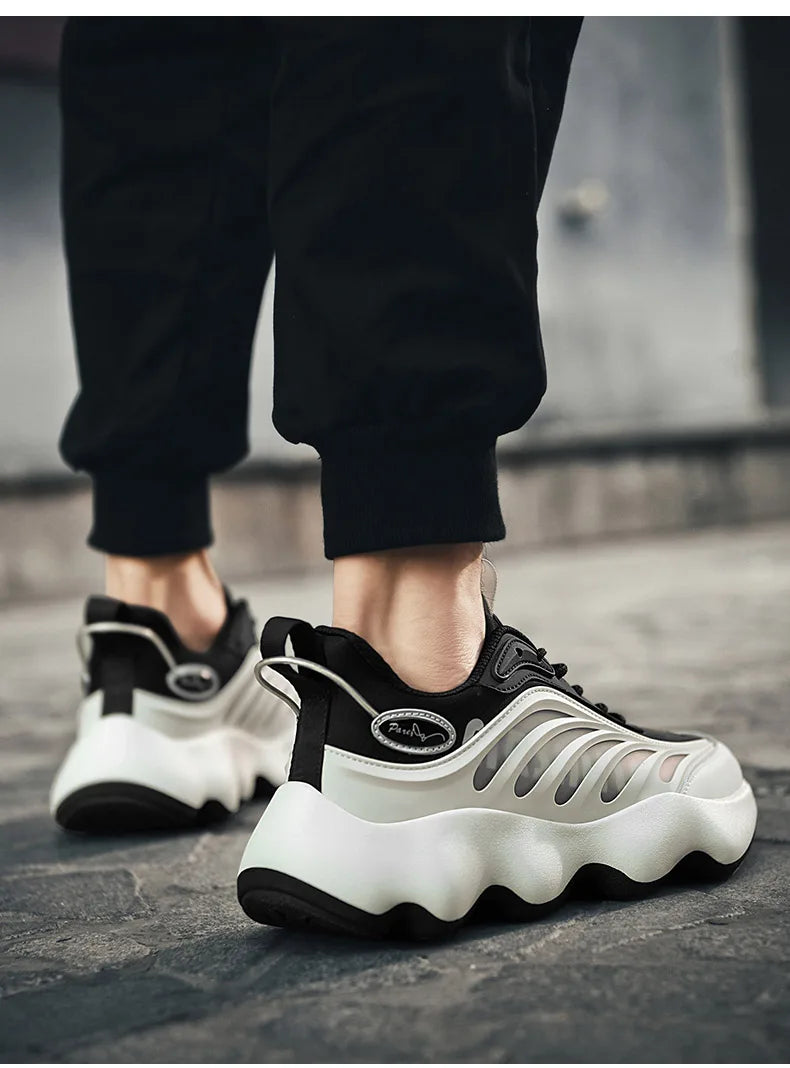 Men's Luxury Breathable Sneakers – Lace-Up, Anti-Odor, Casual Trainer Running Shoes