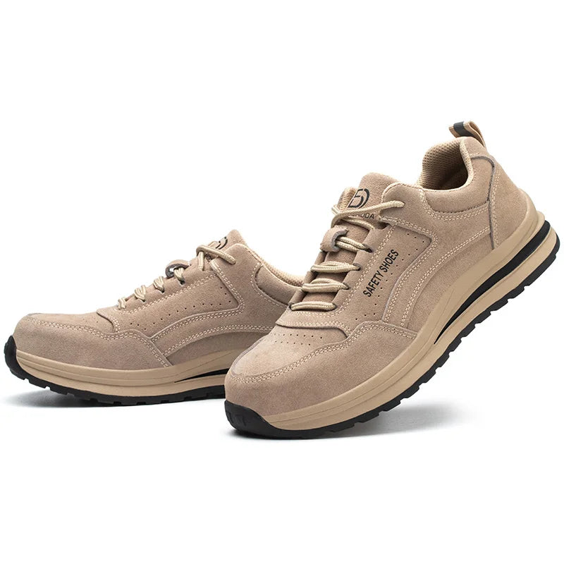 Men's Indestructible Steel Toe Safety Work Boots – Puncture-Proof, Cow Suede, Breathable Work Sneakers