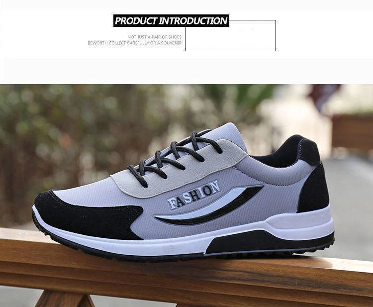 Men's Lace-Up Canvas Training Sneakers – Breathable, Non-Slip, Thick Bottom Casual Shoes