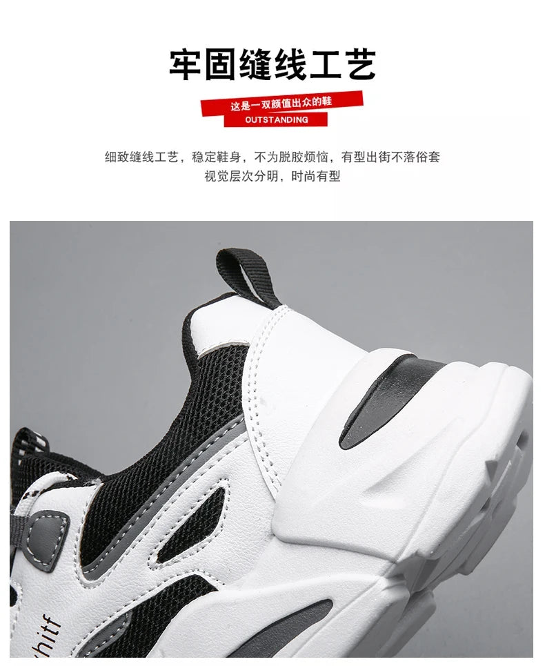Men's Breathable Mesh Soft Sole Running Sneakers – Lace-Up, All-Season Comfort Walking Shoes