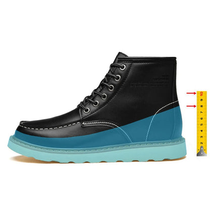 Men's Elevator Hidden Heel Boots – Height Increasing 6CM 8CM 10CM, Microfiber Leather, Warm Lining