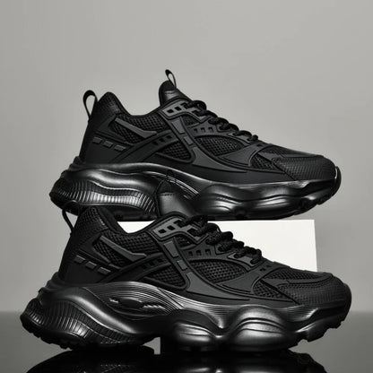 Men's Platform Street Athletic Sneakers – Breathable Air Mesh, Lace-Up, Plus Size Up to 52