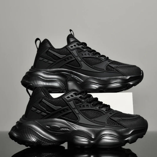 Men's Platform Street Athletic Sneakers – Breathable Air Mesh, Lace-Up, Plus Size Up to 52