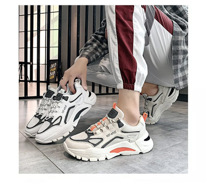 Men's Breathable Mesh Soft Sole Running Sneakers – Lace-Up, All-Season Comfort Walking Shoes
