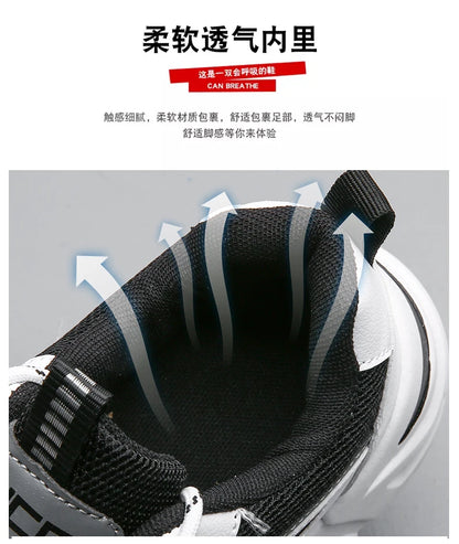 Men's Breathable Mesh Soft Sole Running Sneakers – Lace-Up, All-Season Comfort Walking Shoes