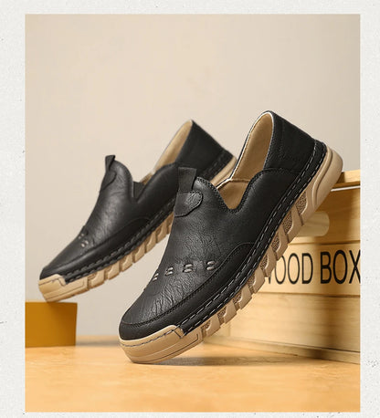 Italy Genuine Leather Luxury Loafers Moccasins – Breathable Slip-On Driving Shoes for Men